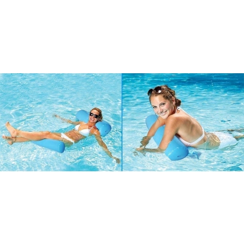 HAMAK WODNY MATERAC Z SIATKĄ DMUCHANY WYGODNY DO OPALANIA ZIELONY TURKUS