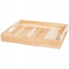 TACA DREWNIANA DUŻA Z UCHWYTAMI DREWNO TEKOWE TEAK 39x29x5.5cm