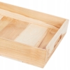 TACA DREWNIANA DUŻA Z UCHWYTAMI DREWNO TEKOWE TEAK 39x29x5.5cm
