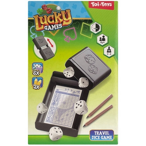 Zestaw Do Gry w Kości 2x Ołówek 5x Kostka 50x Kartka 1x Etui Toi-Toys