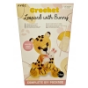 ZESTAW DO SZYDEŁKOWANIA WŁÓCZKA SZYDEŁKO IGŁA DUŻY 18cm LEOPARD Z KRÓLIKIEM