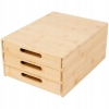 ORGANIZER bambusowy z 3 szufladami NA PRZYBORY KOSMETYKI 33 x 25 x 15 DUŻY