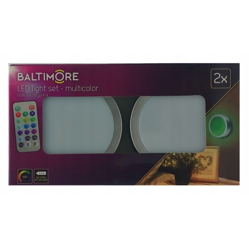 LAMPY BEZPRZEWODOWE 3 x LED PILOT ŚCIEMNIACZ PODSZAFKOWE BALTIMORE CZARNE
