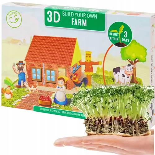 Zestaw do uprawy rzeżuchy dla dzieci do samodzielnego składania Farma