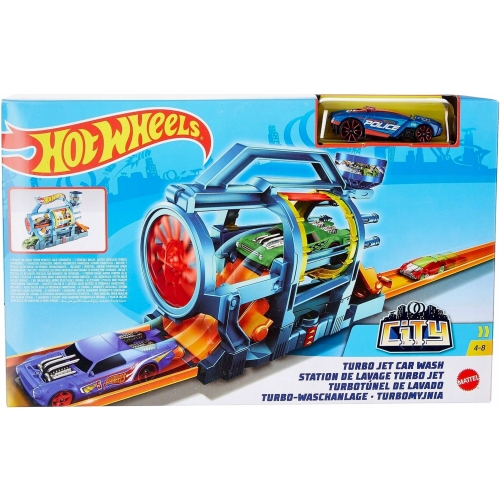 Tor samochodowy City Blaze Mattel Hot Wheels Turbomyjnia Auto Police FJN35