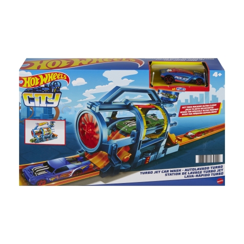 Tor samochodowy City Blaze Mattel Hot Wheels Turbomyjnia Auto Police FJN35