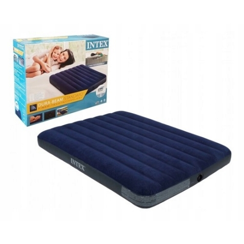 MATERAC 2 osobowy INTEX 64758 Dmuchany Welurowy 191x137x25 cm NAD JEZIORO I