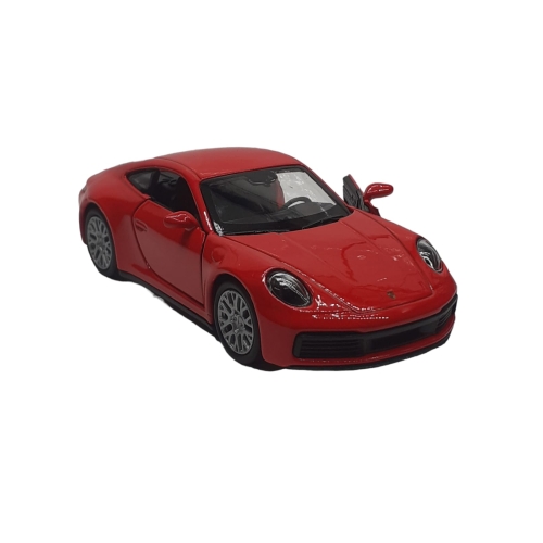 PORSCHE CARRERA S RED MARKOWY METALOWY MODEL SAMOCHODU Z NAPĘDEM SKALA 1:34