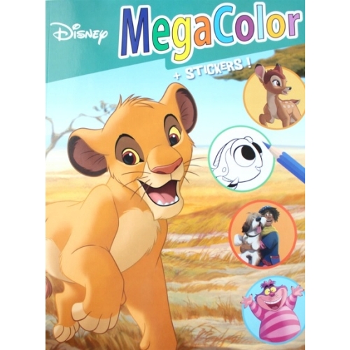 KOLOROWANKA DISNEY PIXAR MEGA COLOR Z NAKLEJKAMI PLUTO NEMO KRÓL LEW AUTA
