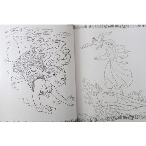 KOLOROWANKA DISNEY PRINCESS MEGA COLOR Z NAKLEJKAMI MERIDA ARIEL KOPCIUSZEK