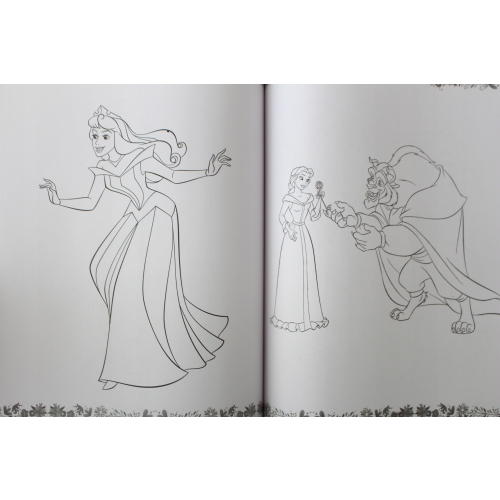 KOLOROWANKA DISNEY PRINCESS MEGA COLOR Z NAKLEJKAMI MERIDA ARIEL KOPCIUSZEK