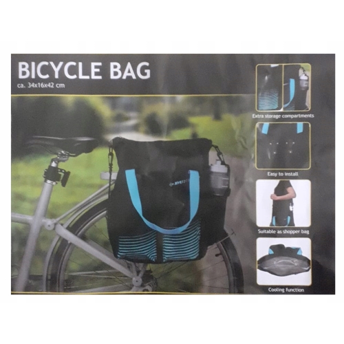 TORBA ROWEROWA SAKWA NA RAMIĘ BAGAŻNIK Dunlop termiczna z suwakiem CZARNA