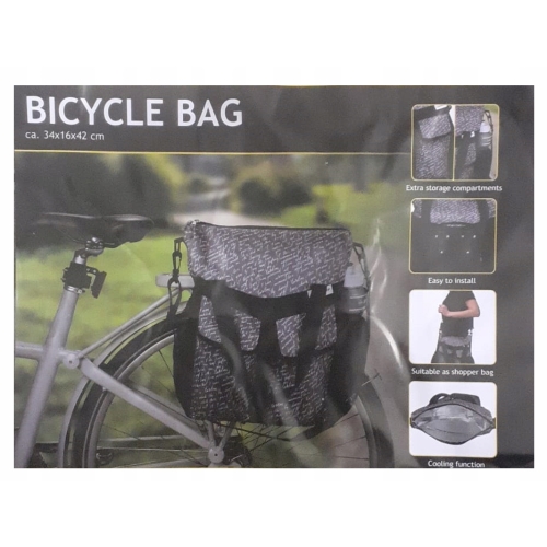 TORBA ROWEROWA SAKWA NA RAMIĘ BAGAŻNIK Dunlop termiczna z suwakiem SZARA
