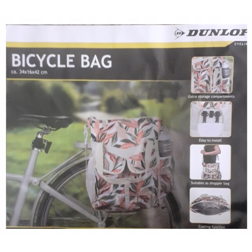 TORBA ROWEROWA SAKWA NA RAMIĘ BAGAŻNIK Dunlop termiczna z suwakiem JASNA