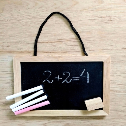 Tablica kredowa suchościeralna NA RAMIE BAMBUSOWEJ EDUKACJA DLA DZIECI 21cm