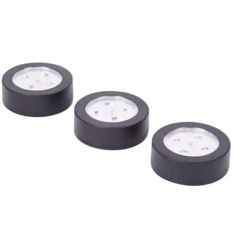 Lampka LAMPKI LED push meblowe dotykowe do szafy Zestaw 3 sztuki CZARNE 819