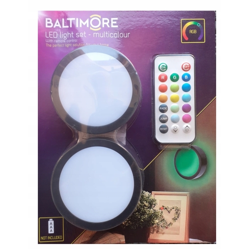 Lampki led ze zdalnym sterowaniem zestaw 2 szt + pilot wielokolorowe czarne