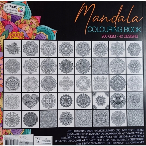 ANTYSTRESOWA EKSLUZYWNA KOLOROWANKA KSIĄŻKA MANDALA 200GSM 40 STRON RÓŻOWA