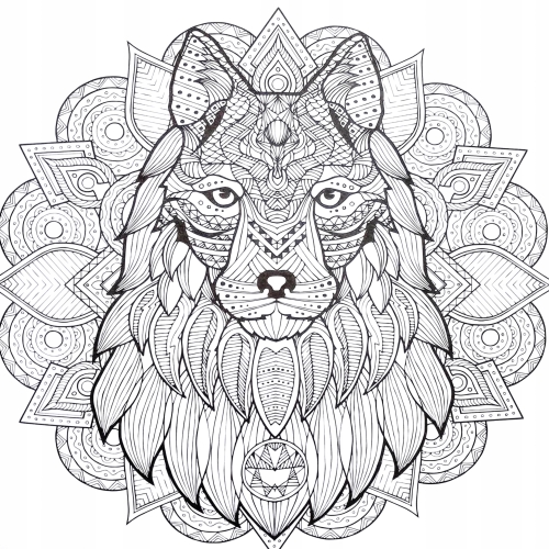ANTYSTRESOWA EKSLUZYWNA KOLOROWANKA KSIĄŻKA MANDALA 200GSM 40 STRON FIOLET
