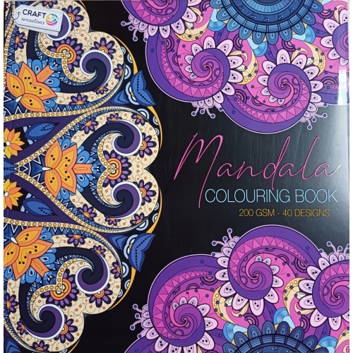 ANTYSTRESOWA EKSLUZYWNA KOLOROWANKA KSIĄŻKA MANDALA 200GSM 40 STRON FIOLET