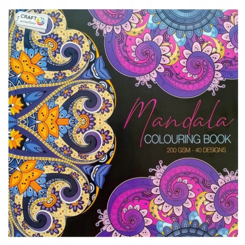 ANTYSTRESOWA EKSLUZYWNA KOLOROWANKA KSIĄŻKA MANDALA 200GSM 40 STRON FIOLET