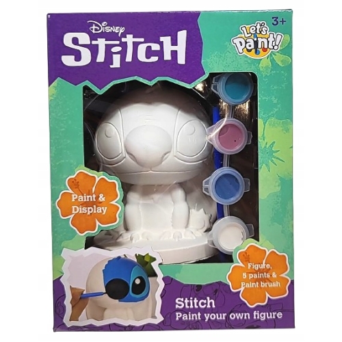 Figurka gipsowa do pomalowania Disney STITCH z zestawem 5 farb oraz pędzlem