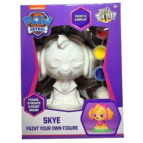 Figurka gipsowa do pomalowania Skye Psi Patrol z zestawem 5 farb i pędzlem