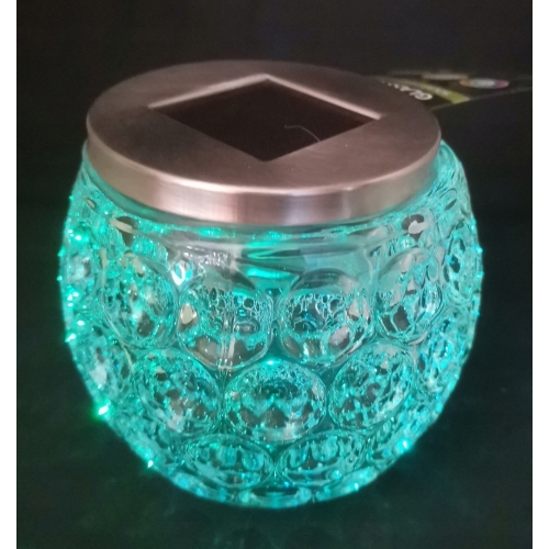 LAMPA SOLARNA SZKLANA KULA LED W KÓŁKA DEKORACJA OGRODU KOLOROWA STOJĄCA 21