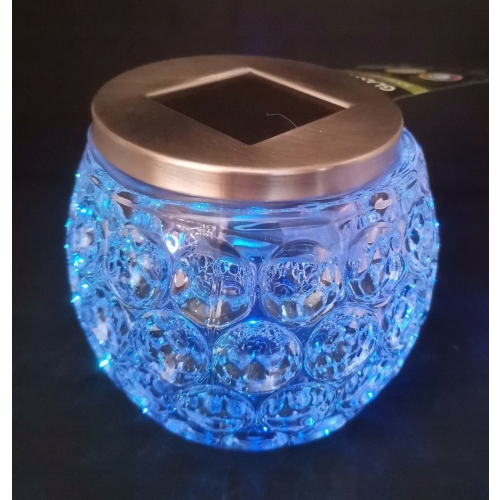 LAMPA SOLARNA SZKLANA KULA LED W KÓŁKA DEKORACJA OGRODU KOLOROWA STOJĄCA 21