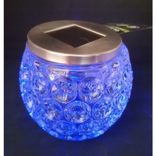 LAMPA SOLARNA SZKLANA KULA LED W KÓŁKA DEKORACJA OGRODU KOLOROWA STOJĄCA 21