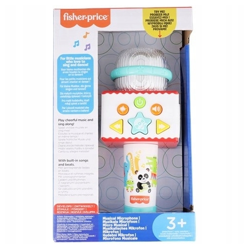 Mikrofon Fisher Price edukacyjny interaktywny grający melodie dla dzieci 2+