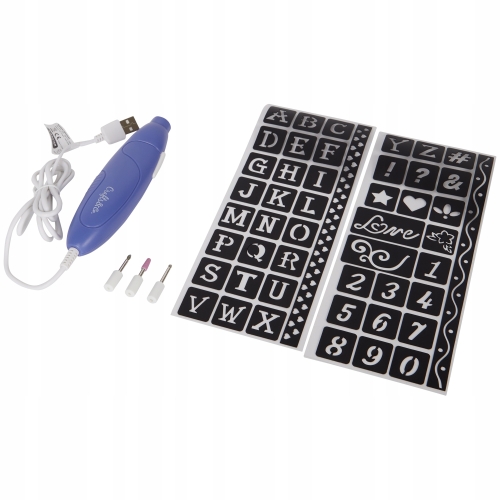 Długopis do grawerowania W DREWNIE SZKLE Crafts szablony frezy zestaw 6 el.