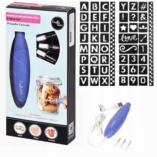 Długopis do grawerowania W DREWNIE SZKLE Crafts szablony frezy zestaw 6 pcs