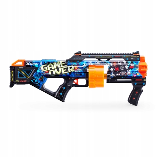 ZURU X-SHOT SKINS WYRZUTNIA LAST STAND GAME OVER PISTOLET + 16 NABOJÓW 8+