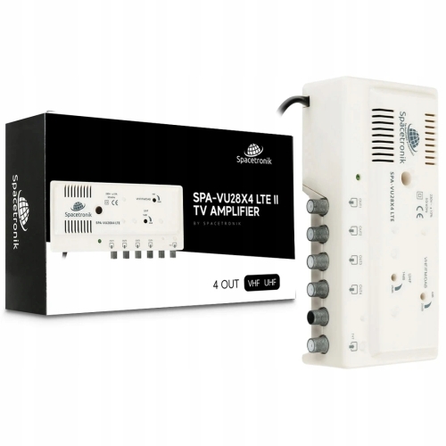 wzmacniacz rozgałęźnikiem 4xOUT FM/DAB/VHF UHF Spacetronik SPA-VU28X4 LTE