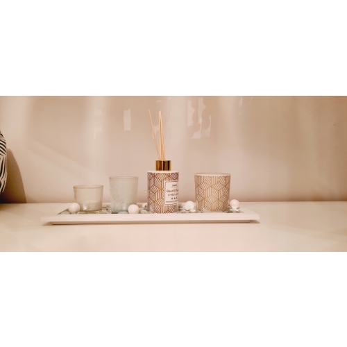 Dyfuzor zapachowy zestaw upominkowy tealight kolor ZŁOTY prezent na święta
