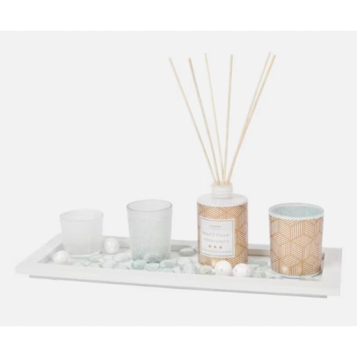 Dyfuzor zapachowy tealight na tacy prezent na święta Aroma Set Czarny 7 pcs