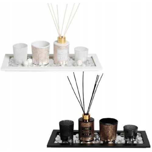 Dyfuzor zapachowy tealight na tacy prezent na święta Aroma Set Czarny 7 pcs