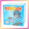 BINGO TOWARZYSKA LOSOWA GRA RODZINNA 18 kart 75 kulek METALOWY DUŻY BĘBEN