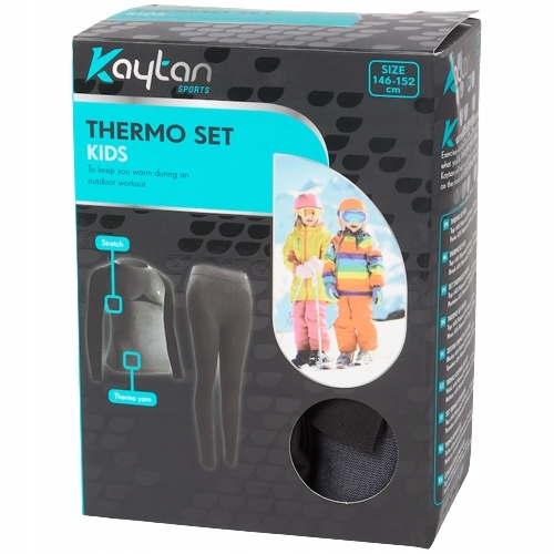 Komplet Bielizna Termoaktywna KAYTAN THERMO SET KIDS czarny rozmiar 134-140
