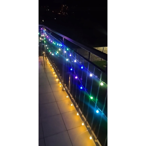 Girlanda ogrodowa 50 szt LED duże kulki Biel ciepła 1650 cm zasilanie 220V