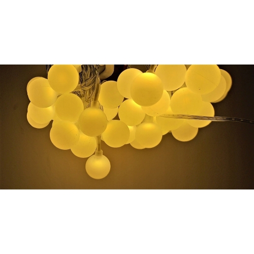 Girlanda ogrodowa 50 szt LED duże kulki Biel ciepła 1650 cm zasilanie 220 V