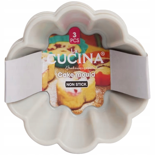 FOREMKI SILIKONOWE ELASTYCZNE DO PIECZENIA BABECZEK MUFFINKA SZARY 3 SZT