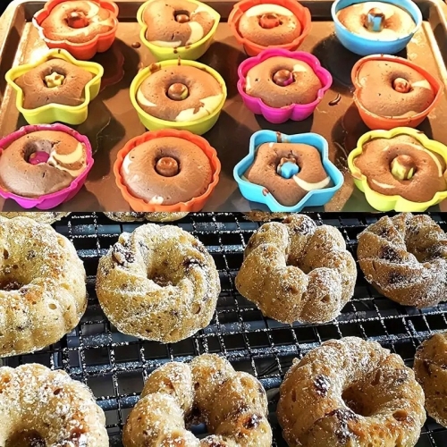FOREMKI SILIKONOWE 3 SZT ELASTYCZNE DO PIECZENIA BABECZEK MUFFINKA CZARNE 8