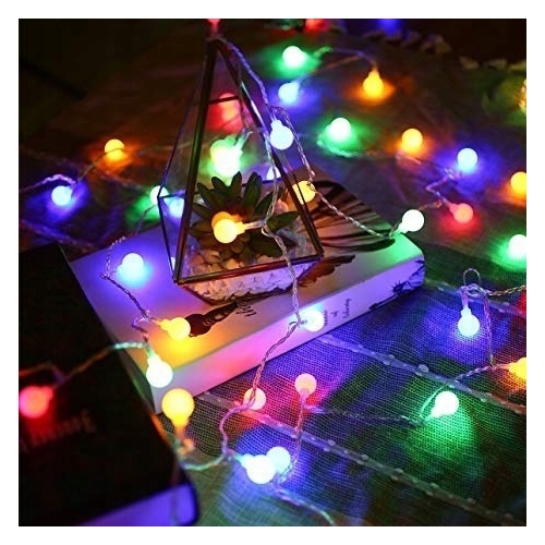 Kolorowa Girlanda PARTY LIGHTS 50 LED 2,5 cm matowe kulki długość 1500 cm A