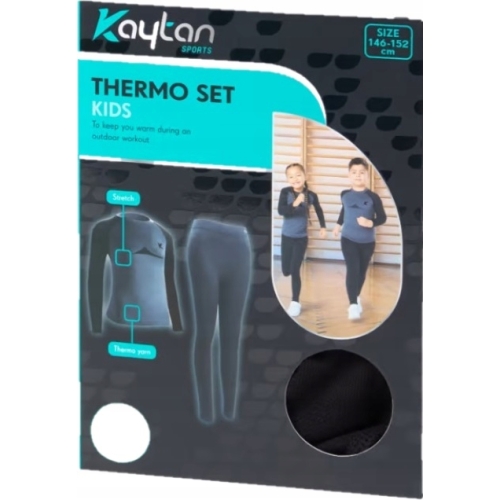Komplet bielizny termicznej firma KAYTAN THERMO SET KIDS czarny r. 134-140
