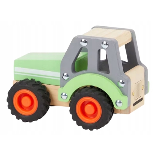 Samochód drewniany z Gumowymi Oponami Duży TRAKTOR Mini Matters FSC 10+