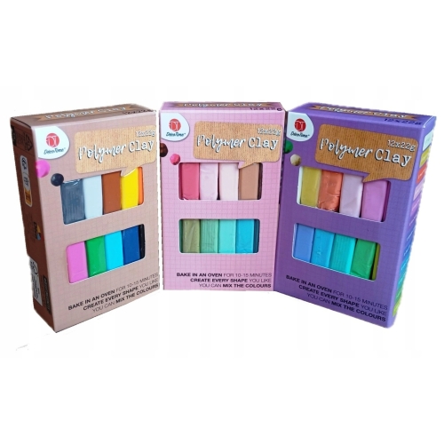 Glinka Modelina polimerowa do pieczenia kreatywna zabawa DécoTime 12 x 22g
