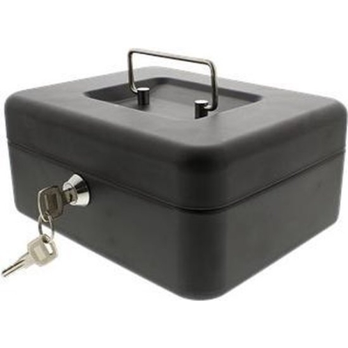 Metalowa Kasetka Skarbonka Sejf Duża Na Pieniądze Bilon klucze 16x20x9cm