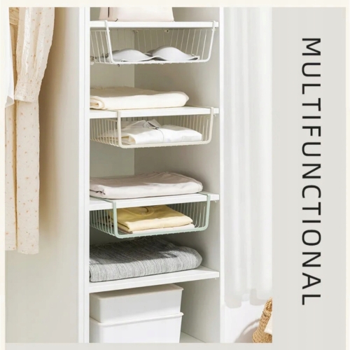 KOSZ KOSZYK METALOWY PODWIESZANY ORGANIZER POD PÓŁKĘ 30x26x14cm SZARY 2 szt